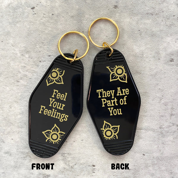 Feel Your Feelings Motel Keychain